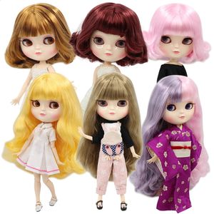 DBS ICY boneca brinquedo pele branca A-cup articulação corpo azone corpo 30 cm boneca nua rosto brilhante anime meninas boneca 240308