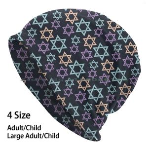 Berets Jewish Star Pattern Beanies Knit Hat Israel Hebrew Of David Judaism People Peaceful Women