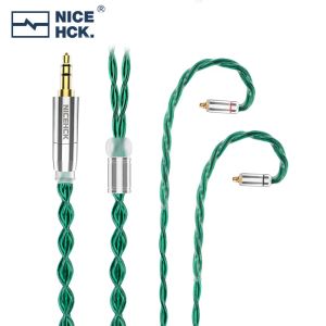 Accessori NiceHCK GreenJelly Cuffie Filo di Grafene Ibrido 5N OCC Sostituire il Cavo 3.5/2.5/4.4mm MMCX/0.78mm/QDC 2Pin per CA24 Lofty FD7 KATO