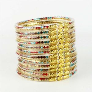 Strass colorati a 12 strati con anello multistrato trasparente collegato al braccialetto da donna in morbido silicone JELLY BANGLE