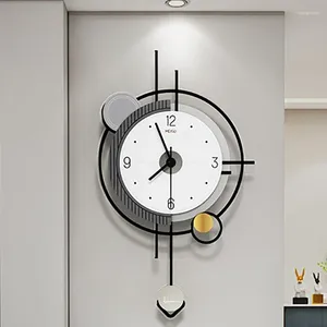 Wall Clocks Self Adhesive Clock Living Room Silent Round Minimalist Modern Design Decoracion Decoration