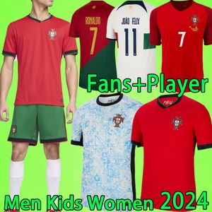 Portugal Giocatore Versione 2020 2021 Ronaldo Soccer Jerseys Joao Felix Home Red Away White Football Camicie 20 21 Portogallo Gudes Camisa de Futebol