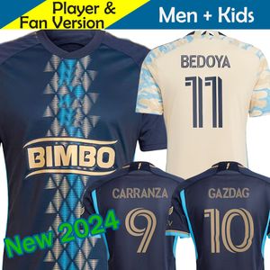 Philadelphia Union 2023 2024 Maglia da calcio per bambini Kit da uomo 23/24 Maglie da calcio Primaria Home Blu navy Away Beige CARRANZA GAZDAG UHRE GLESNES MARTINEZ Mcglynn