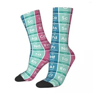 Herrstrumpor Happy Fashion Vintage Periodic Table of the Elements harajuku Sömlös besättningsstrumpmönster tryckt