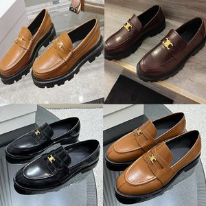 Designer Sandaler Metal Logo Loafers Polished Cowhide Luxury Shoes Plate-Forme Designer Skor Kvinnor Skor Plattformskor Kvinnor Sandaler Famous Designer Women