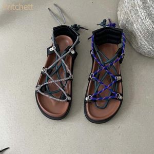 Casual Shoes 2024 Tjocksoled Platform Free Mixed Color Plat Sandals Women Color-Blocking Straps Open-Ted Roman Beach