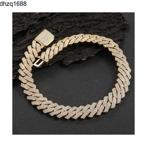 HP Hot Sale Mens smycken halsband Hip Hop AAA Zircon Chunky Chain Halsband 20mm kubansk pojkar halsbandskedja