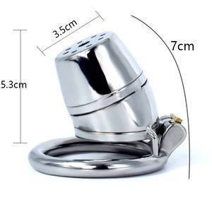 Male Shower Head Chastity Device Full Closed Steel Cage Metal Belt Rings Cock cage Chastity Lock