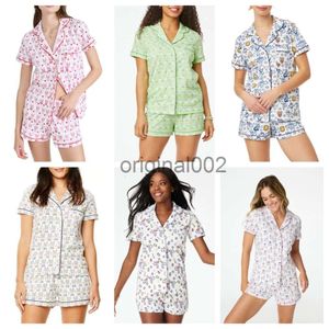 Süßer Damen-Pyjama mit Roller-Kaninchen, Y2k-Affe, vorgefertigter Druck, 2-teiliges Pyjama-Set, kurzärmliges Hemd, Pyjama-Shorts, Freizeitkleidung für Damen-Hauskleidung, BN