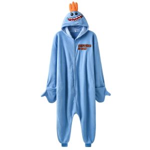 Abbigliamento da sonno Mr Meeseeks Ocesie divertente kigurumis unisex cartone animato Pamas polar pile rick salta con cerniera Sleep abbigliamento donna tuta per eventi