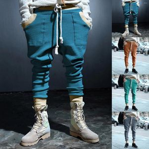 Erkek pantolon moda Kore Katı Joggers Erkekler Yüksek Kaliteli Bahar Sonbahar İnce Fit Drawstring Erkek Gündelik Siyah/Gri S-5XL