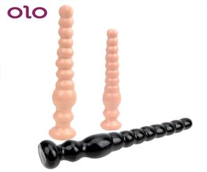 OLO Super Long Anal Plug Plug Anus Backyard Contas grandes plug de vibração da prostata masturbação brinquedos sexuais para mulher e homens Y191029425444