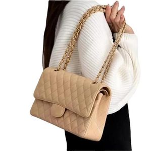 Bolsa de mão feminina de luxo, bolsa de ombro com alça de corrente, bolsa de mão clássica para mulheres, bolsa de corpo cruzado, bolsa de couro de pele de carneiro, carteira CH323-10A