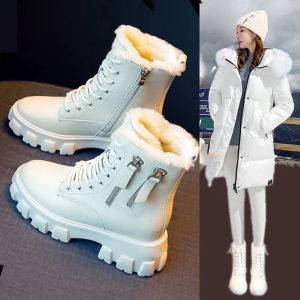 Stivali stivali da neve donne inverno 2022 Nuovo peluche di velluto scarpe da donna calda caviglia calde scarpe di cotone spesse stivali da donna nera pelosa