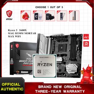 CPU Ryzen 5 5600X + MAG B550M HORTAR MAX WIFI MSI Processador Anakart Su Soketi AM4