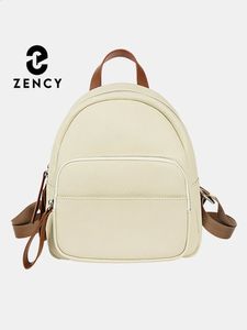 Zycy Echtes Leder -Damen Rucksack hochwertige Mädchen Schultasche Travel Shopper Schulter Taschenrücker Rucksack große Kapazität 240307