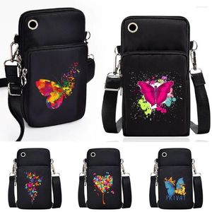 Tasche Wasserdichte Handy Schmetterling Muster Lippenstift Geldbörsen Beutel Für IPhone 12/13 Pro Max Mini X XR 7 8 Plus