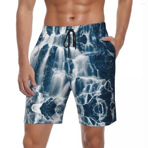 Herren-Shorts, 3D-Naturlandschaft, Fitnessstudio, Sommer, Berge, Gewässer, stilvolle Board-Shorts, Laufen, atmungsaktiv, individuelle Strandhose