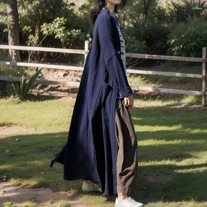 Kadın Ceketleri Bahar Sonbahar Trençkot Kadınlar 2024 Vintage Koreli Tek Brezik Maksi Uzun Pileli Rüzgar Dergisi Kadın Dış Giyim