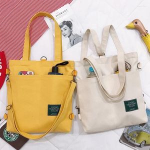 Shoulder Bags Fashion Zipper Handbags Large Capacity Bag Solid Color Women Messenger Canvas Diagonal Cross School