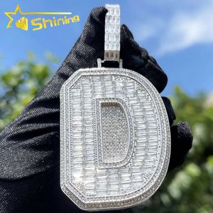 Brev isat Pendant Pass Baugette VVS Moissanite Hiphop Pendants