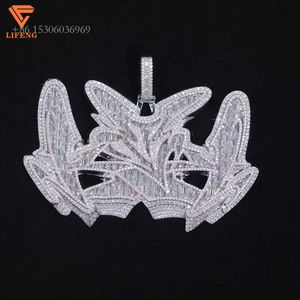 Benutzerdefinierte Modeschmuck Sier RoundBaguette Diamant VVS Moissanit Hiphop 4 Zoll Big Transformers 3D Anhänger für