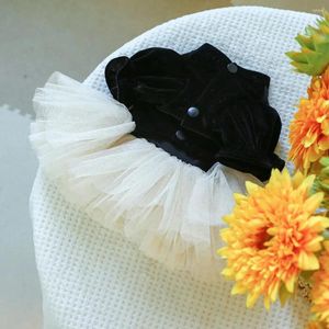 Hundkläder husdjur mode slitage elegant 3d blomma båge dekoration bröllop klänning stilen mesh skarvning prinsessan fancy för