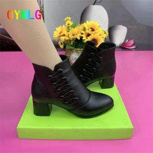 Stiefel dicke Fersen kurze Stiefel Frauen Herbst/Winter 2021New Double Row Button Single Stiefel Midheel Short Tube Stiefel Frauenstiefel