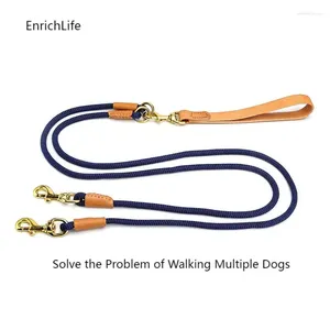 Dog Collars Two Dogs Double Leashes Three Way Triple Leash Splitter Coupler Pet Walking Lead No Tangles For Multiple