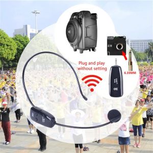 Tillbehör Ny UHF Mini Portable Headset 2.4G Earphone Bluetooth Wireless Microphone Power Amplifier för turistguide Mötesundervisning