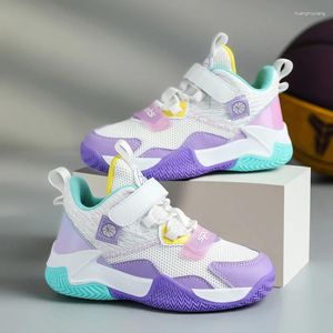 Scarpe da basket per bambini, traspiranti, per ragazzi, sportive, antiscivolo, alte, comode, per ragazze all'aperto