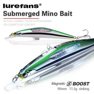 Lurefans Bait Fish 115g 90mm Sinking Magnetic Boost Lures Wobblers Feeder Pike Lure CrankBait for Fishing EST 240313