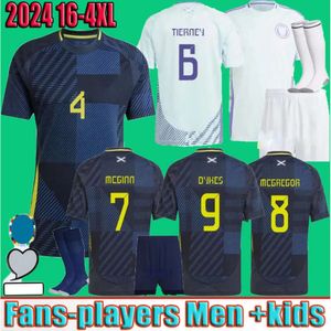 Skottland 24 25 Soccer Jersey 2024 Scottish National Team McGinn Football Shirt Kids Män Hem Navy Blue Away White 150 Years Anniversary Special Robertson Player 526