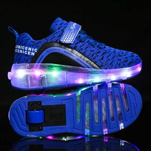 HBP Niezerane LED LED światło Up jedno koła Electric Flashing Buty Flashing Buty Kids Flashing Kicker Roller Buty dla dzieci