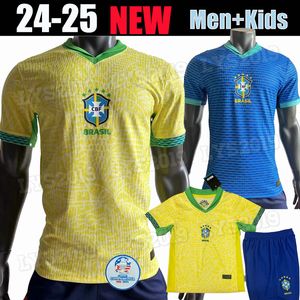 Maglia da calcio Brasile 2024 Copa America Cup NEYMAR VINI JR Kit per bambini Set 2025 Maglia da calcio squadra nazionale BRasIL 24/25 Versione giocatore casa lontano 4XL RODRYGO MARTINELLI