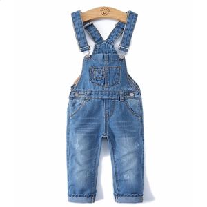 0-8t Spring Kids Overalls Slim byxor pojkar flickor Suspender Bib Denim Pants Kids Jeans Jumpsuit Kläder Barn Kläder 240305