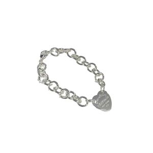 Original varumärke TFF Classic High Quality 925 Pure Silver Thick Chain Heart New Love Pence Par Hantverk med logotyp