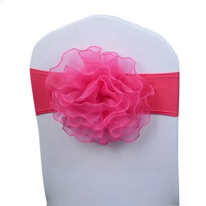 10 Stück 50 Stück große Spandex-Stuhl-Rücken-Blumen-Fliege, elastisches Stretch-Organza-Band, Schärpe für Hochzeit, Party, Veranstaltung, Dekoration 240307