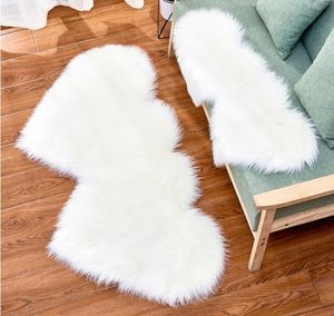 Plush area rugs Wool like carpet manufacturers supply home decoration living room sofa thickening double heartshaped creative cus1026008