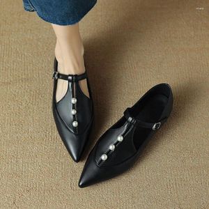 Phoentin Shoes Low Dress 912 Heel With Pointed Head T-strap Women's Pearl Black Beige Color Plus Size Pumps Female 2024 FT3313 10294