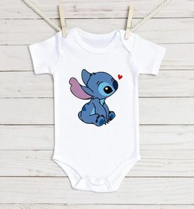 2024 ROMPERS Cute Born Baby Summer Infant Bodysuits krótki rękawa Kreskówka Lilo Amp Stitch Ropa Boy Girl UnorospersRompers4012406 Najlepsza jakość