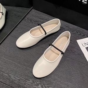 2024 Casual Spring 752 Shoes And Autumn Soft Face Round Toe Shallow Mouth Flat Bottom With Thin Line Stri 43532