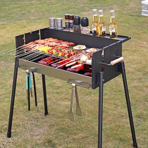Portabel rökfri BBQ Grill Charcoal spis utomhus Courtyard Barbecue Tool Set Garden Folding Outdoors Barbacoa Stand Barbecues 240308