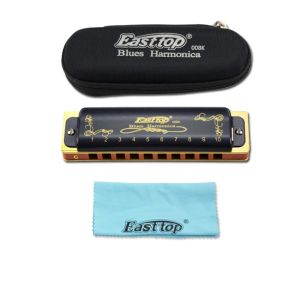 Instruments 10hole blues diatonic advanced harmonica for beginners Kids Adults Easttopt008K t008 Christmas Gift