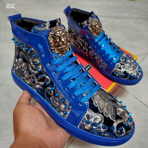 نوع جديد الترفيه من التطريز هو محطة الحذاء الأوروبي الكوري الطبعة Vogue High تساعد بلانك حذاء Zapatillas Hombre 719 361