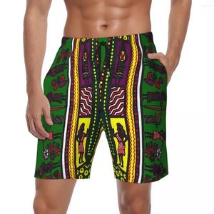 Pantaloncini da uomo Summer Board Men Dashiki ispirato Sport Fitness Verde stampa africana Pantaloni corti fai da te Casual Costume da bagno ad asciugatura rapida