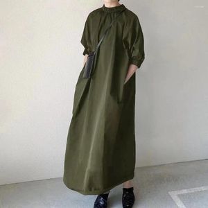 Party Dresses Summer For Women Korean Style Solid Loose Long Streetwear Vintage Dress Casual Clothing Robe