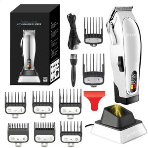 Aluminiumlegering Barber Master Hair Clipper Professional Justerbar trimmer för män trådlös skärmaskin Kraftfull 240315