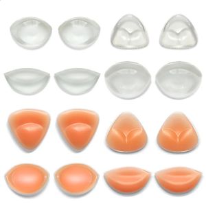 Kvinnliga BH -insatsdyna Cup tjockare bröst Push Up Silicone Pads Nipple Cover Stickers Bikini Inserts undies Intimates 240318