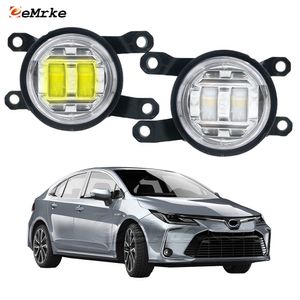 EEMRKE LED-Auto-Nebelscheinwerfer-Baugruppe für Toyota Corolla Altis Sedan 2019 2020 2021 2022 2023, Frontstoßstangen-Nebelscheinwerfer mit Objektiv, DRL 30 W, 12 V, Weiß oder Gelb